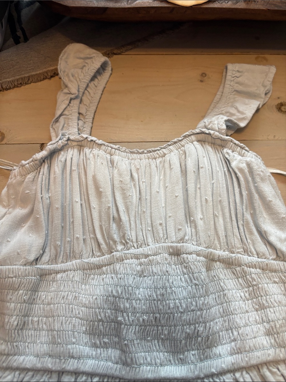 Womens Light Blue Smocked Sundress - with shorts underneath Size Small - Picture 2 of 5